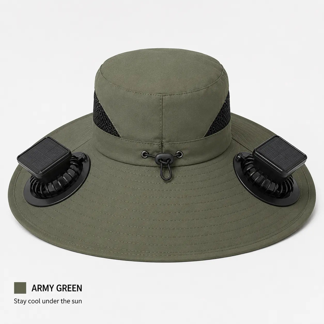 Wide-Brim Sun Hat with Built-In Fan 