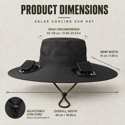 Wide-Brim Sun Hat with Built-In Fan 