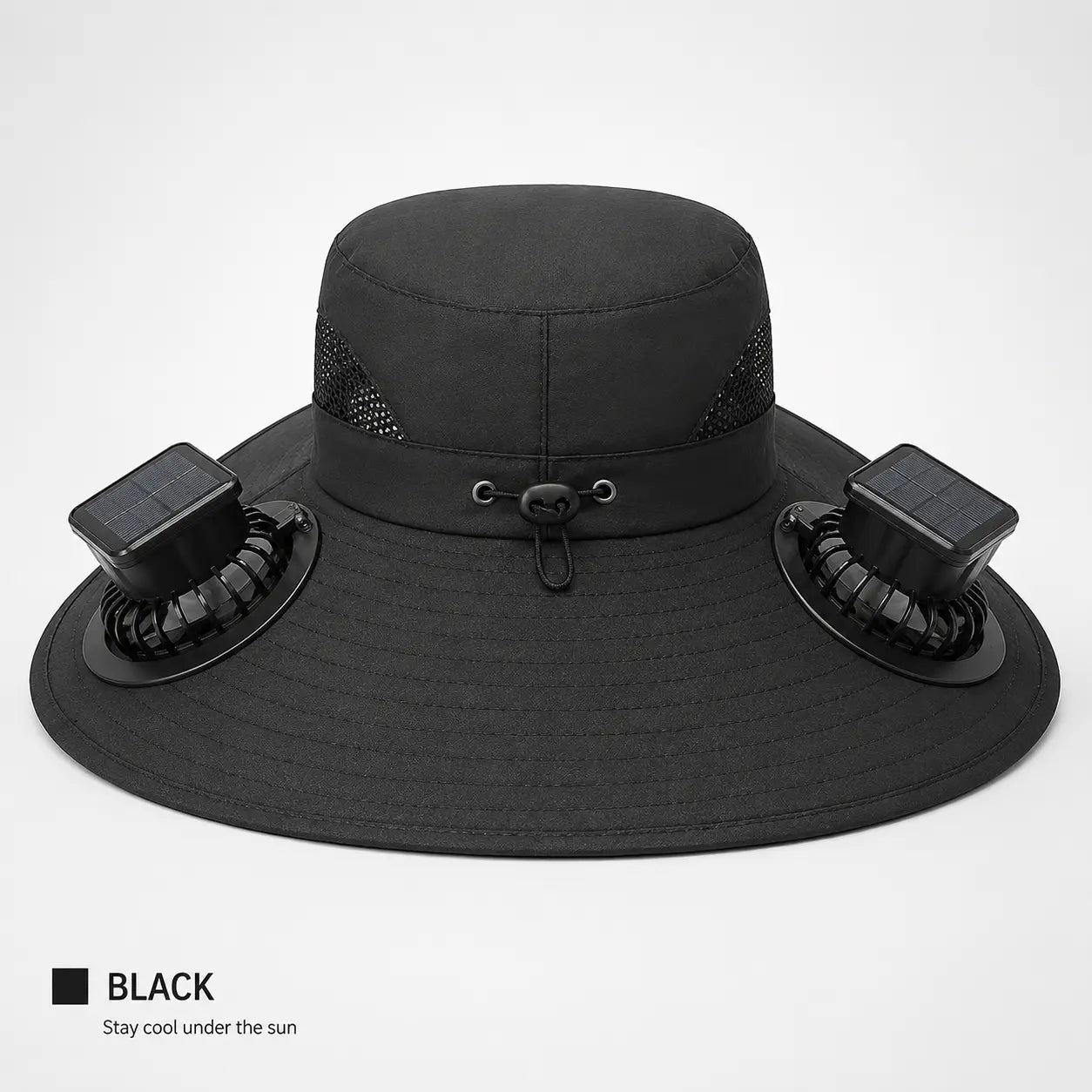 Wide-Brim Sun Hat with Built-In Fan 