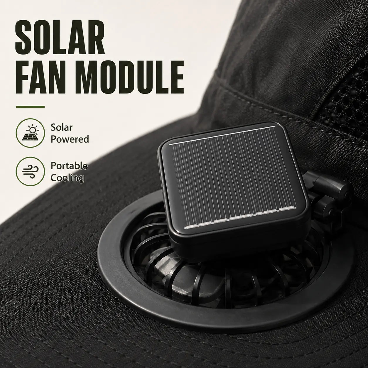 Wide-Brim Sun Hat with Built-In Fan 