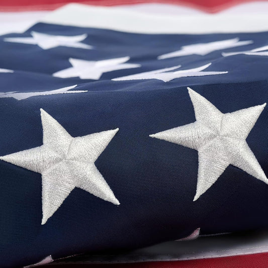 American Flags for outside 4X6 Ft, Embroidered Heavy Duty USA Flags for Outdoor High Wind, All Weather US Flag with 2 Brass Grommets and Sewn Stripes